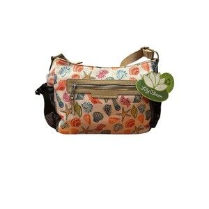Lily Bloom Reese Coho Shoulder Bag Seashell Ocean Print Recycled Fabric NWT